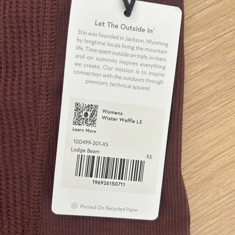 Stio Women's Wister Waffle LS XSMALL NWT - Picture 3 of 3